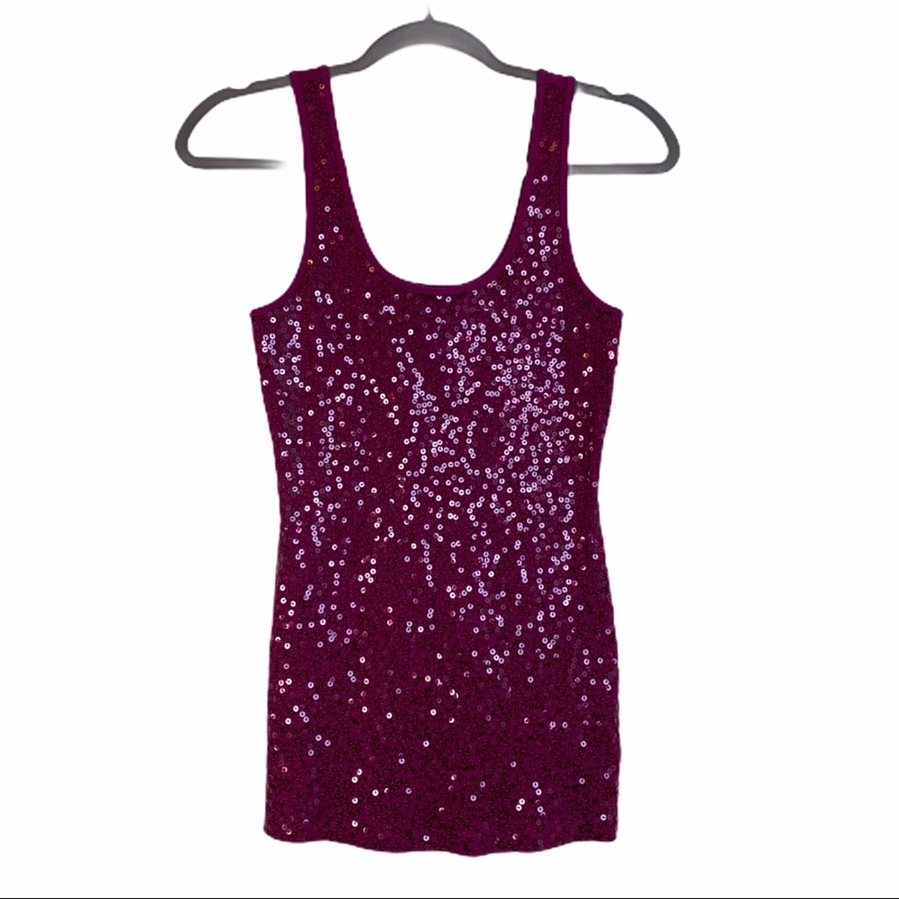 Express Sequin Ribbed Tank NWOT